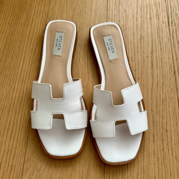 Steve Madden - HADYN Sandal WHITE LEATHER - Size 7 - Picture 3 of 6